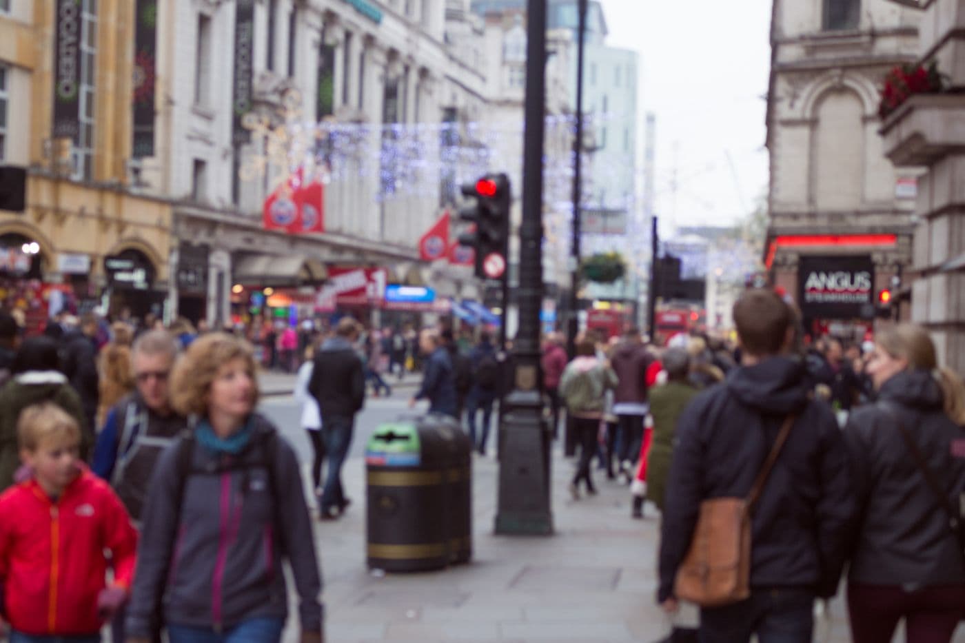 A busy London street full of people